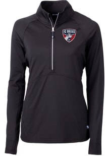 Cutter and Buck FC Dallas Womens Black Adapt Eco Qtr Zip Pullover