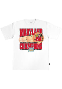 White Maryland Terrapins Basketball Deep Cuts Heavyweight Short Sleeve Fashion T Shirt
