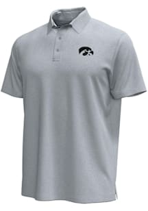 Under Armour Iowa Hawkeyes Mens Grey Icon Short Sleeve Polo