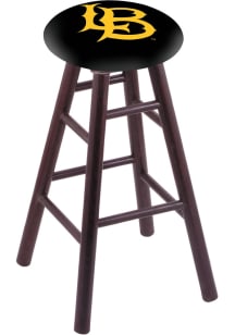 Cal State Long Beach Round Cushion Oak Pub Stool - Brown