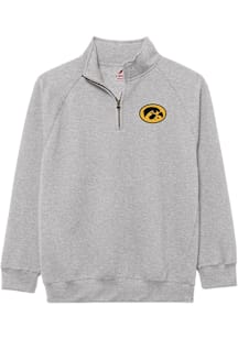 Iowa Hawkeyes Mens White Essentials Embroidery Long Sleeve Qtr Zip Pullover