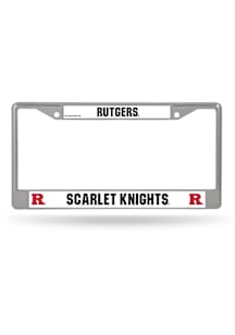 Rutgers Scarlet Knights Premium Chrome License Plate Frame - Silver
