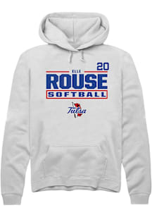 Elle Rouse Tulsa Golden Hurricane Mens White NIL Stacked Box Player Hood