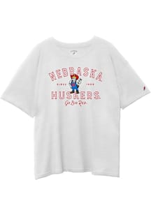 Nebraska Cornhuskers Womens White Intramural Oversized Short Sleeve T-Shirt