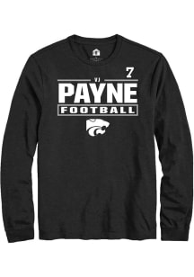 VJ Payne Rally Mens Black K-State Wildcats NIL Stacked Box Tee