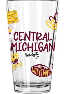 Central Michigan Chippewas 16oz Pint Glass - Maroon