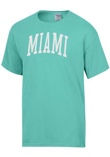 ComfortWash Miami Hurricanes Green Arch Garment Dyed Short Sleeve T Shirt