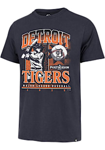 47 Detroit Tigers Navy Blue 2025 Postseason Participant  Playoff Franklin Short Sleeve Fashion T S..
