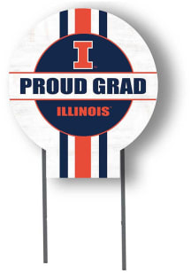 White Illinois Fighting Illini Grad graduation graphic Yard Sign