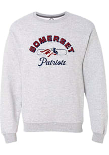 Summit Sportswear Somerset Patriots Mens Grey Vintage Arch Script Long Sleeve Hoodie