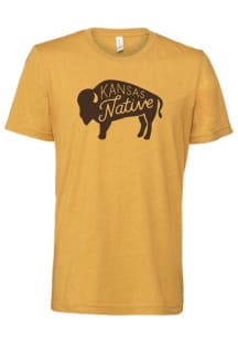 Kansas Gold Buffalo Native Short Sleeve Fashion T Shirt
