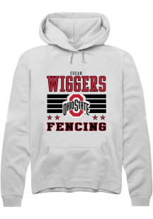 Susan Wiggers Rally Mens White Ohio State Buckeyes NIL Striped Player Hood