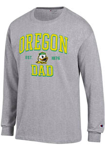 Champion Oregon Ducks Grey Est Date Dad Jersey Long Sleeve T Shirt
