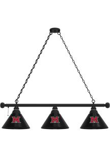 Miami RedHawks 3 Shade Black Billiard Lamp