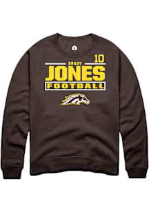 Brady Jones Western Michigan Broncos Mens Brown Football NIL Stacked Box Player Crew