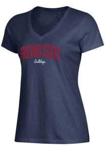 Gear for Sports Fresno State Bulldogs Womens Blue Mia Short Sleeve T-Shirt