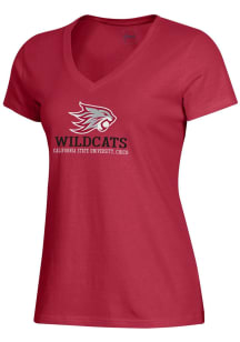 Gear for Sports CSU Chico Wildcats Womens Red Mia Short Sleeve T-Shirt
