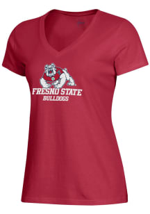 Gear for Sports Fresno State Bulldogs Womens Red Mia Short Sleeve T-Shirt