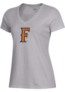 Gear for Sports Cal State Fullerton Titans Womens Grey Mia Short Sleeve T-Shirt