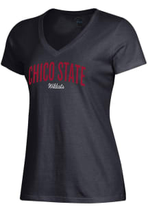 Gear for Sports CSU Chico Wildcats Womens Black Mia Short Sleeve T-Shirt