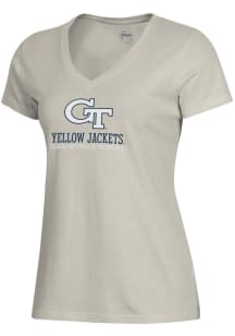 Gear for Sports GA Tech Yellow Jackets Womens Brown Mia Short Sleeve T-Shirt