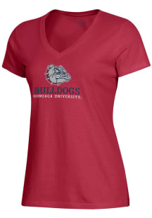 Gear for Sports Gonzaga Bulldogs Womens Red Mia Short Sleeve T-Shirt