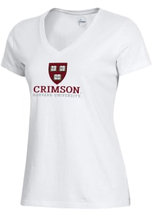 Gear for Sports Harvard Crimson Womens White Mia Short Sleeve T-Shirt