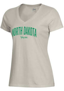 Gear for Sports North Dakota Fighting Hawks Womens Brown Mia Short Sleeve T-Shirt