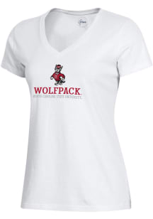 Gear for Sports NC State Wolfpack Womens White Mia Short Sleeve T-Shirt