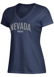 Gear for Sports Nevada Wolf Pack Womens Blue Mia Short Sleeve T-Shirt