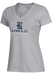 Gear for Sports Rice Owls Womens Grey Mia Short Sleeve T-Shirt