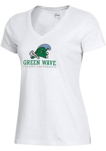 Gear for Sports Tulane Green Wave Womens White Mia Short Sleeve T-Shirt