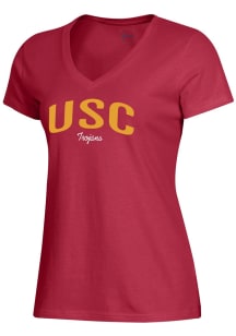 Gear for Sports USC Trojans Womens Red Mia Short Sleeve T-Shirt