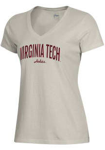 Gear for Sports Virginia Tech Hokies Womens Brown Mia Short Sleeve T-Shirt