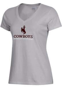 Gear for Sports Wyoming Cowboys Womens Grey Mia Short Sleeve T-Shirt