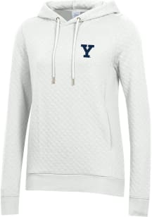 Gear for Sports Yale Bulldogs Womens White Relaxed Quilted Hooded Sweatshirt