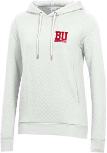 Gear for Sports Boston Terriers Womens White Relaxed Quilted Hooded Sweatshirt