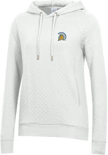 Gear for Sports San Jose State Spartans Womens White Relaxed Quilted Hooded Sweatshirt