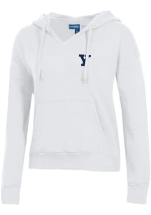 Gear for Sports Yale Bulldogs Womens White Big Cotton Hooded Sweatshirt