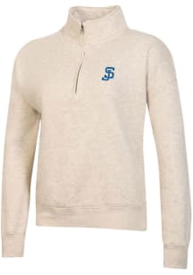 Gear for Sports San Jose State Spartans Womens Oatmeal Big Cotton 1/4 Zip Pullover