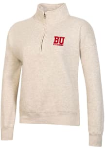Gear for Sports Boston Terriers Womens Oatmeal Big Cotton Logo Qtr Zip