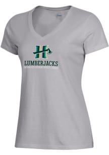 Gear for Sports Cal Poly Humboldt Lumberjacks Womens Grey Mia Short Sleeve T-Shirt
