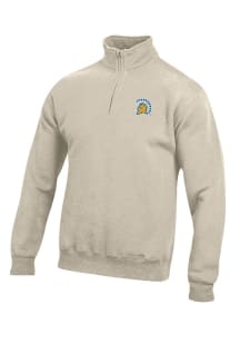 Gear for Sports San Jose State Spartans Mens Oatmeal Big Cotton Long Sleeve 1/4 Zip Pullover