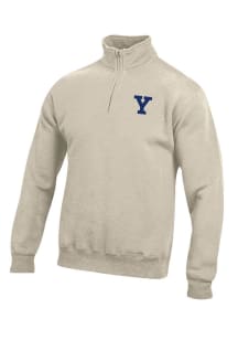 Gear for Sports Yale Bulldogs Mens Oatmeal Big Cotton Long Sleeve 1/4 Zip Pullover