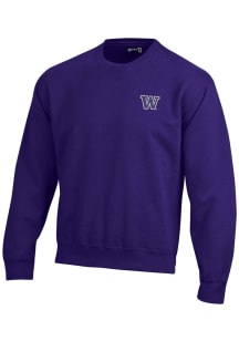 Gear for Sports Washington Huskies Mens Purple Big Cotton Long Sleeve Crew Sweatshirt