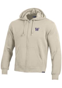 Gear for Sports Washington Huskies Mens Oatmeal Big Cotton Long Sleeve Full Zip Jacket
