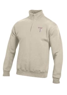 Gear for Sports Troy Trojans Mens Oatmeal Big Cotton Long Sleeve 1/4 Zip Pullover