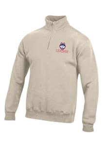 Gear for Sports UConn Huskies Mens Oatmeal Big Cotton Long Sleeve 1/4 Zip Pullover