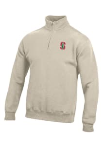 Gear for Sports Stanford Cardinal Mens Oatmeal Big Cotton Long Sleeve 1/4 Zip Pullover