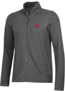 Gear for Sports Washington State Cougars Womens Grey Relaxed Luxe Long Sleeve Full Zip Jacket